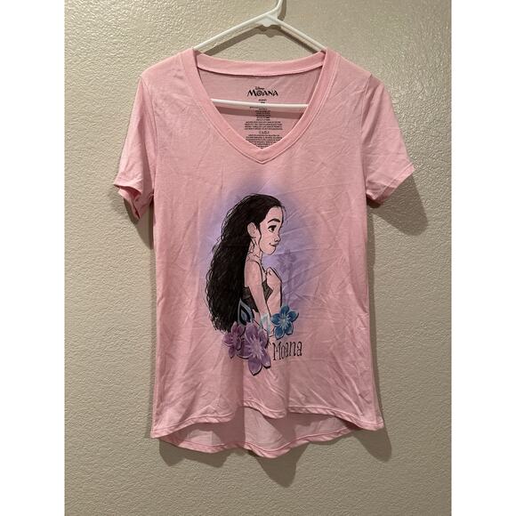 NWOT Disney Moana Sketch Side Profile Pink soft Women Tee Sz M - Picture 1 of 3